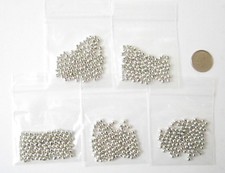 NEW- 3 MM SILVERTONE SMOOTH ROUND SPACER BEADS-GREAT QUALITY--PKG.500