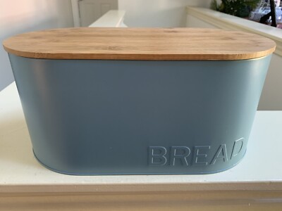 Bread Box Metal Tin Carolina Blue