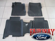 21 thru 26 Bronco OEM Ford Tray Style Black Floor Mats W/ VINYL FLOOR 4 DOOR