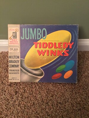 Vintage 1963 Milton Bradley Jumbo Tiddledy Winks Board Game