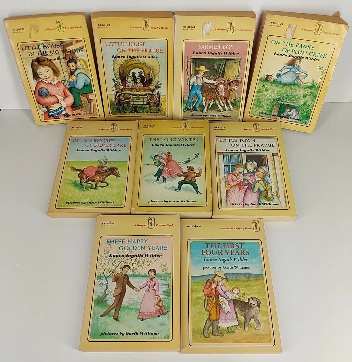 Little House on the Praire~Complete Set #1-9~Vtg Yellow PB~Laura