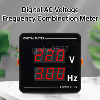 AC50-500V Voltage Frequency Meter Digital LED Display VoltageTester 10.0-99.9Hz
