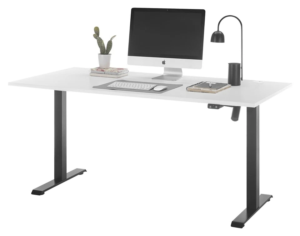 Schreibtisch Bürotisch Arbeitsplatz Computertisch Weiß Schwarz höhenverstellbar