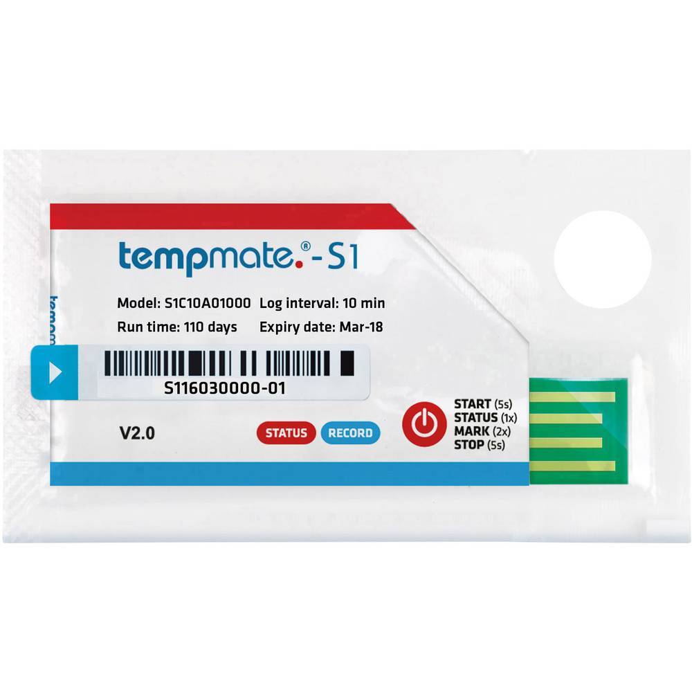 tempmate S1C10A01000 S1C10A01000 Data logger temperatura Misura: Temperatura