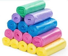 Bolsa forradora de bote de basura hogar oficina cocina basura desechable de color 5 rollos