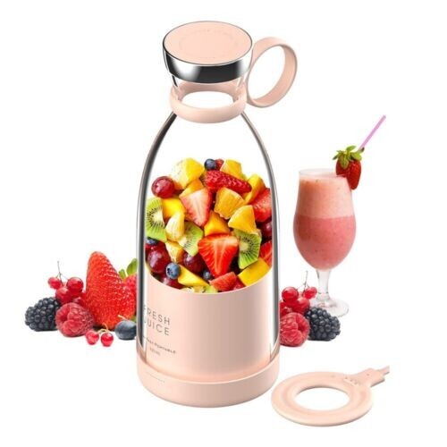 Saftmixer 350 ml tragbarer persönlicher Mixer rosa Farbe - schneller Versand USA - Bild 1 von 9