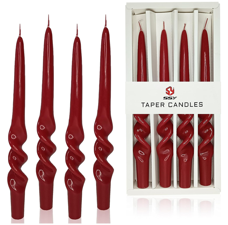 Dripless Taper Candles Home Decor Dinner Party Wedding Red Candlesticks