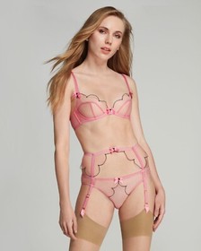 Agent Provocateur Lorna Pink Black Thong AP3 Medium NWT