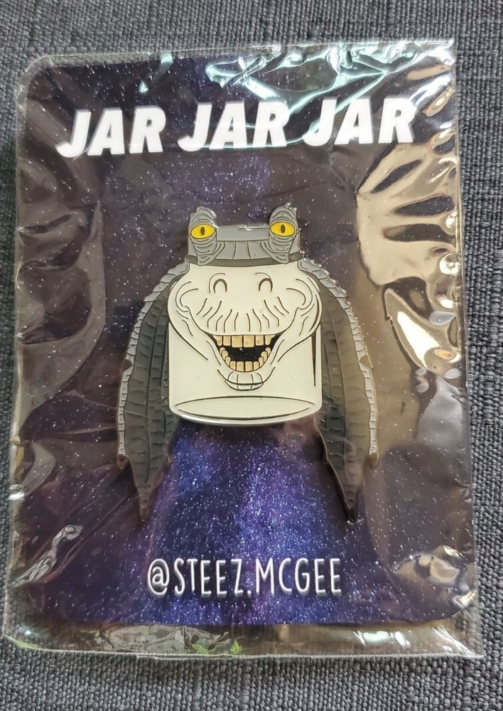 LIMITED EDITION NEW Jar Jar Jar Pin - RARE Jar Jar Binks Star Wars 2 Inch Pins