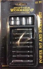 12-piece power bit and socket set, model SV-01378. Smart Value