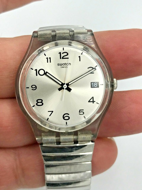 Swatch Watch Silverall GM416 Stretch Band 34mm 2016 Date Working Battery  for sale online | eBay