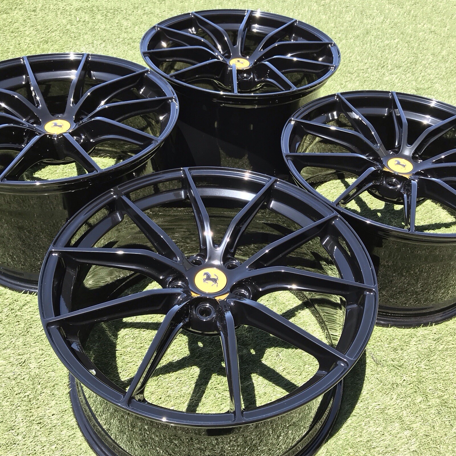 20 FERRARI 812 SUPERFAST RIMS OEM GENUINE SET BLACK 323606 323695 WHEELS F12 DTF