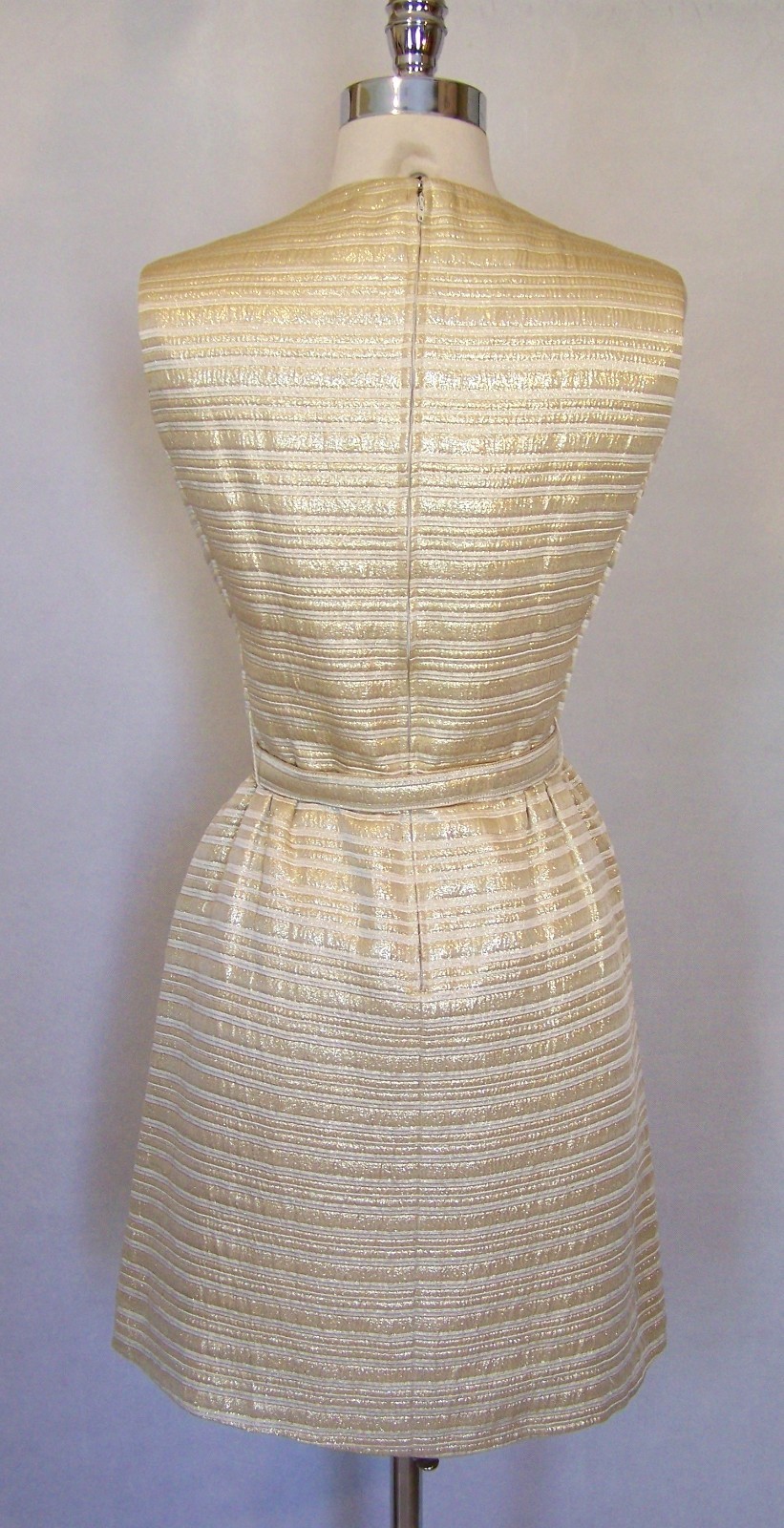 Gorgeous 60s GOLET Original Gold Brocade 2 Pc Dress Jacket Set Suit S Small