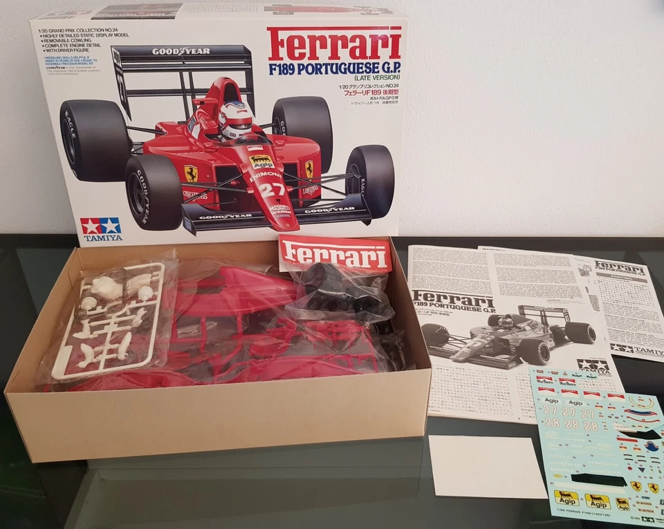 TAMIYA FERRARI F 189 GP Portuguese " Mansell / Berger " 1:20 # 20024 NEU 1990 - Bild 2 von 4