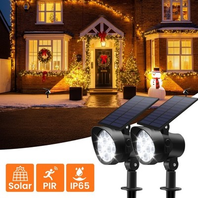 2/4er LED Solarstrahler Solarlampe Solarstrahler Gartenstrahler Spot Light IP65