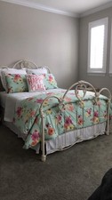 Pottery Barn Teen Big Bloom Full Queen Duvet Cover/2 Std. Shams Aqua Pink Floral