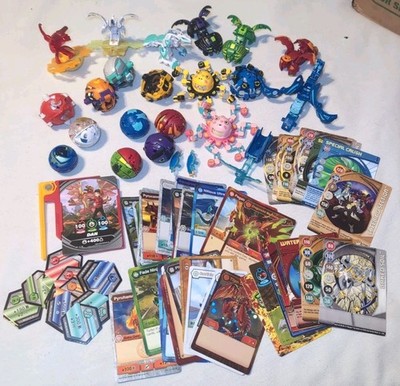 20x Bakugan Transforming Action Figure Collection LOT Figures And Cards.