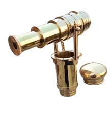 Walking Stick Only Handle With Shiny Brass Telescope With Cape