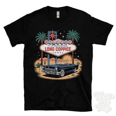 Lustiges T-SHIRT LONG COPPICE LAS VEGAS ZEICHEN PARODIE East Dean Hampshire England