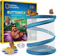 National Geographic Butterfly Growing Kit - Butterfly Habitat Kit with Voucher t