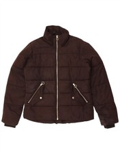 Topshop Womens Oversized Padded Jacket UK 12 Medium Black Polyester ZK12