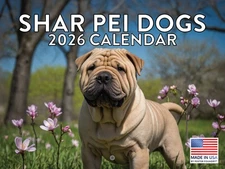 Shar Pei Calendar 2026 Monthly Wall Calender 12 Month 12x18