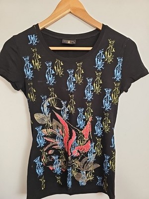 Vintage Y2k Christian Audigier Tattoo T-Shirt Top Größe S 8