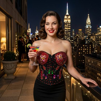 Vtg Maimoon Bali All Over Sequins Corset Bustier Zip Front glam coquette club