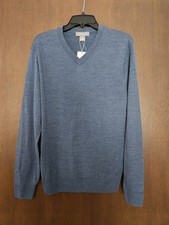 Daniel Cremieux Signature Collection Wool Sweater V Neck Mens Medium Blue