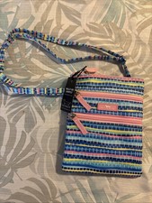 Scout Sally Go Lightly Crossbody Bag Pink Blue Horizontal Lines 