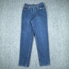 VTG Levis Jeans Womens 9 26 Blue 501 Denim Button Fly Dark Wash Straight 90s USA