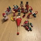 Vintage Wooden Christmas Decorations Ornaments Lot Of 19 3.5-9.5cm In Size