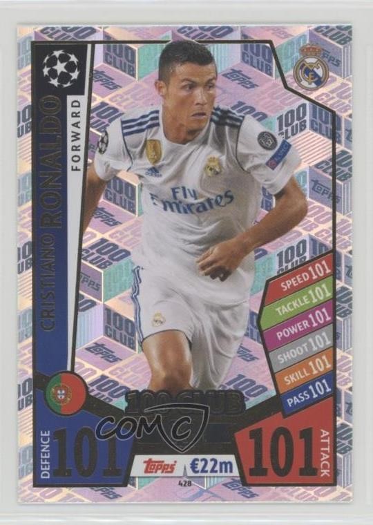 2017-18 Topps UEFA Champions Match Attax 100 Club Cristiano Ronaldo #428 view 1