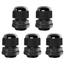 Cable Gland PG36 x 5pcs IP68 Waterproof Nylon Cable Connectors with Locknut a.