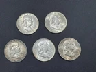 Franklin Half Dollar Lot of 5 US Coins 1948P 1948D 1949P 1949D 1949S 90% Silver