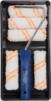 Hamilton 7-teiliges Farbroller-Set 4 Zoll mittlerer Flor Rahmenwanne kurzer Arm-Kit