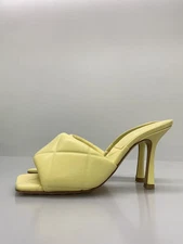 Bottega Veneta Rubber Lido Intrecciato Mule Sandals 36 Ivory Leather 63994 IkB14