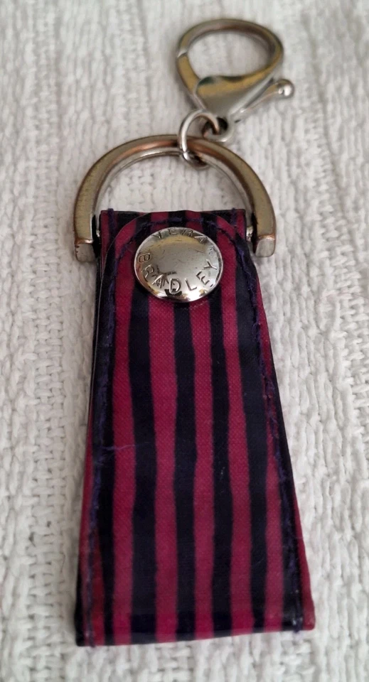 Vera Bradley петля брелок винил розовый/фиолетовый полоски - Изображение 3 из 4