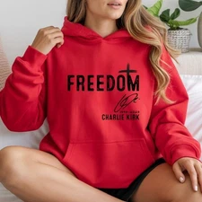 Charlie Kirk Freedom Hoodie, Cozy Casual Unisex , Patriotic Activist Pullover