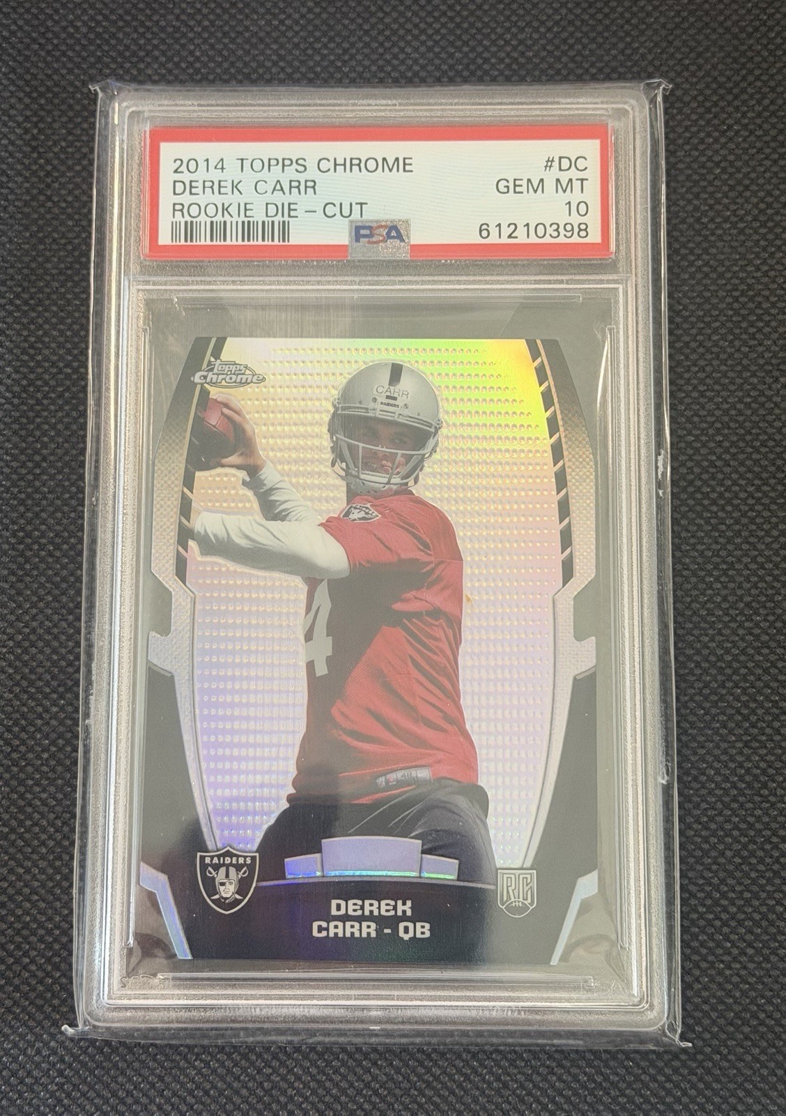 Derek Carr Topps Chrome Rookie Die-Cut #DC Base