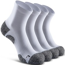 Quarter Compression Socks for Men Women Cushioned Running Hiking Socks Small ...