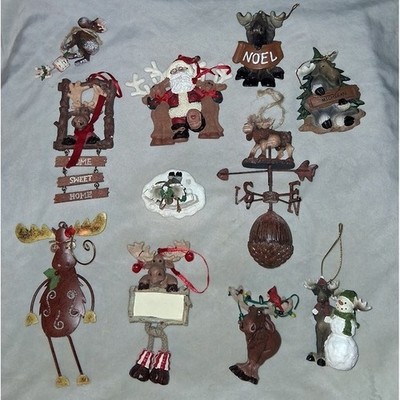 Rustic Moose Christmas Ornament Lot 11 Cabin Lodge Woodland Decor