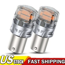 2PCS Super Amber 1156 1141 LED Reverse Tail Stop Brake Turn Signal Light Bulbs
