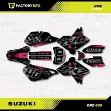 Black Gray Pink Rise Racing Graphic Kit fit Suzuki Drz400 Drz 400 Drz400sm 400sm