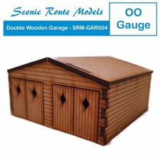 OO Gauge Laser Cut MDF Kit Single Double Wooden Garage Garden Building GAR004