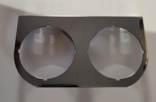 Stewart Warner Universal Double Gauge Mounting Panel 2" - Chrome - Picture 2 of 4