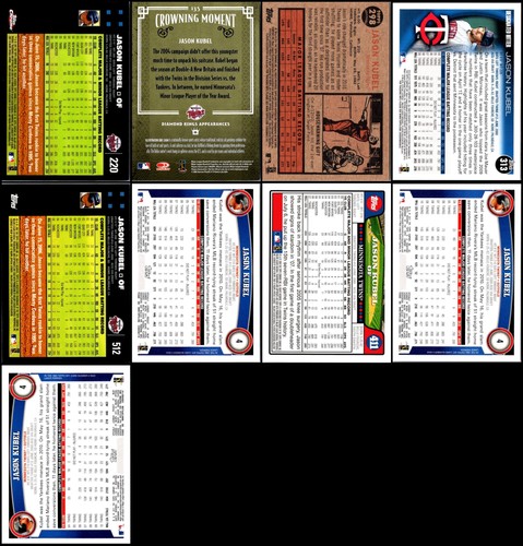 Jason Kubel Minnesota Twins (9) Card Lot - Running Low – Final Chance to Orde... - Picture 2 of 2