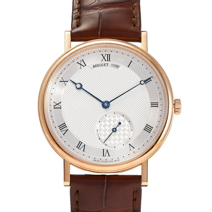 Breguet — Breguet Classic 7147BR / 12 / 9WU Rose Gold Leather 40.0mm Silver Dial #YKW295