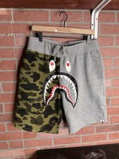 Bape Shark Camo Sweats Shorts A Bathing Ape Green Camo Shorts Fits Large