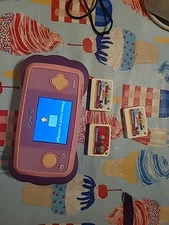Vtech MobiGo Touch Learning System Pink Purple with 3 Game Tested Works